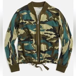 J.Crew Knit Bomber In Camo- Camouflage- Size Medium